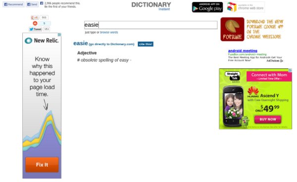 Dictionary Instant Chrome App