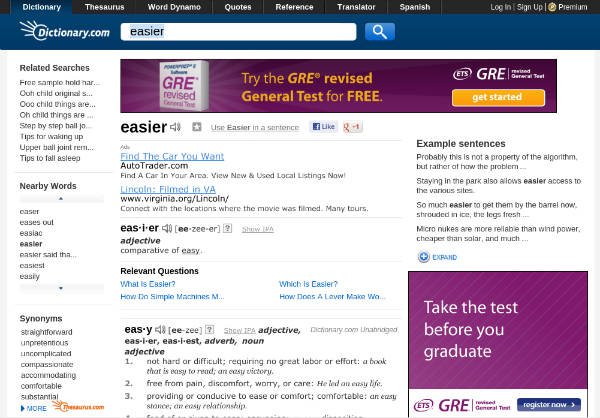 Dictionary.com Chrome app
