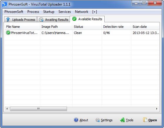 Phrozensoft VirusTotal Results