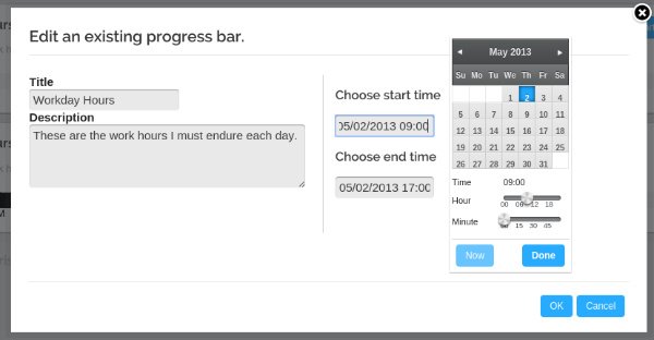 Progress Bar Timer Clock Form