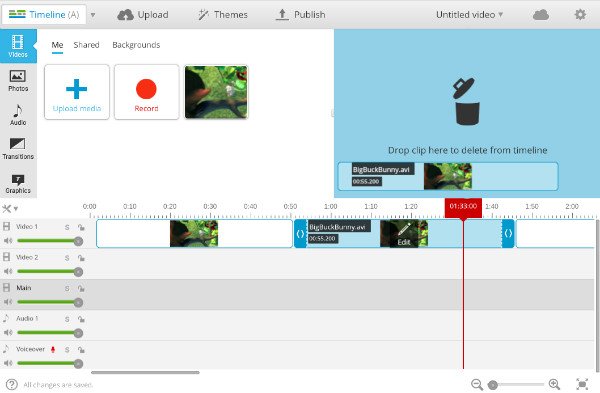 WeVideo Delete Scene