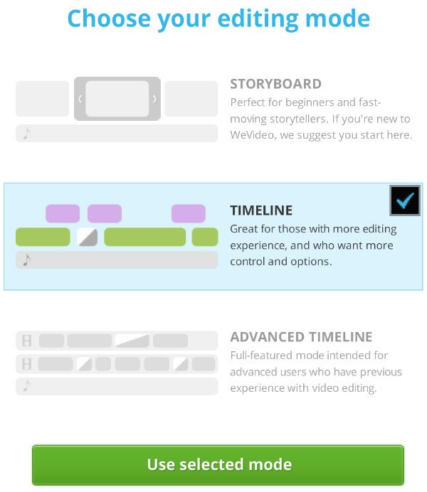 WeVideo Timeline