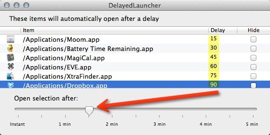 Customize the delay times for your login Applications.