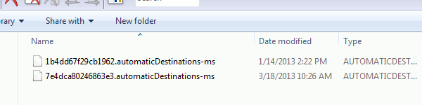 jumplist location in Windows