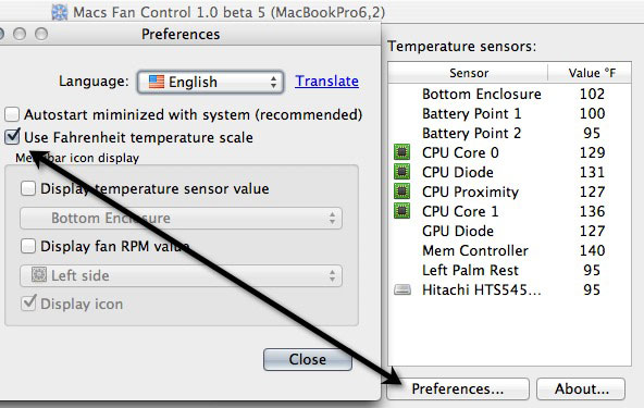 View your temperature sensors and change from Celcius to Fahrenheit.