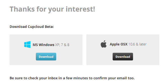 Cupcloud-Beta-Download-Section
