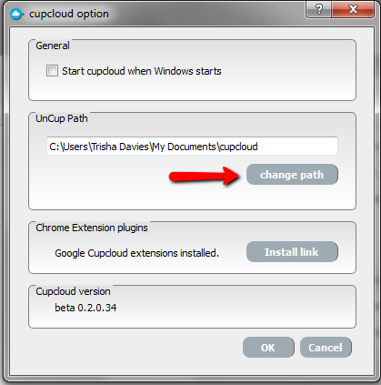 Cupcloud-Options-dialog-box