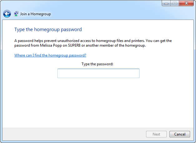 Enter Homegroup password in Windows 7 enter-homegroup-password-in-windows-7