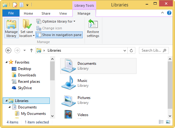 Managing library in Windows managing-library-in-windows