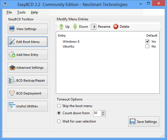 easybcd edit boot menu windows 8