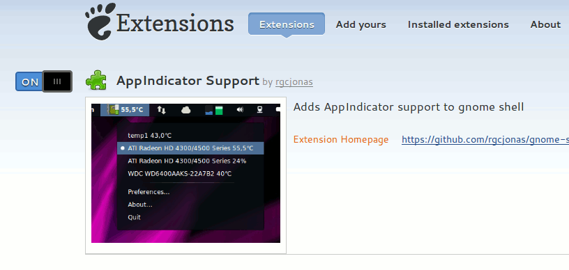 gnome-extension-appindicator-support