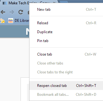 reopen closed tab