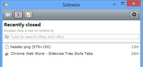 sidewise restore recently closed tabs