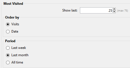 Most visited settings most-visited-settings