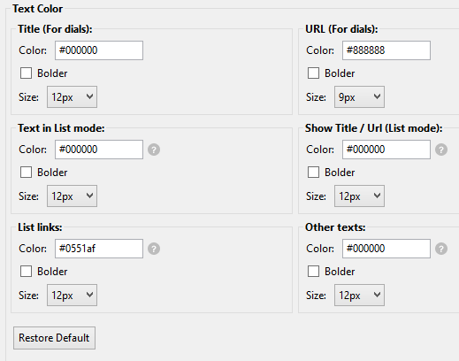 Text Color settings text-color-settings