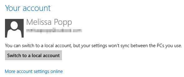 Switching to a Local Account in Windows 8 Disconnect SkyDrive in Windows 8 by switching to a local account