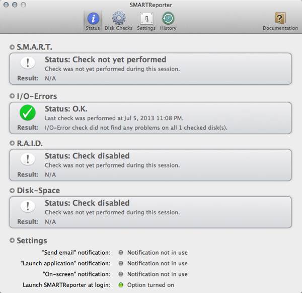 See the status of your hard disk.