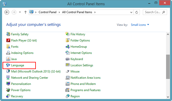 click-language-control-panel