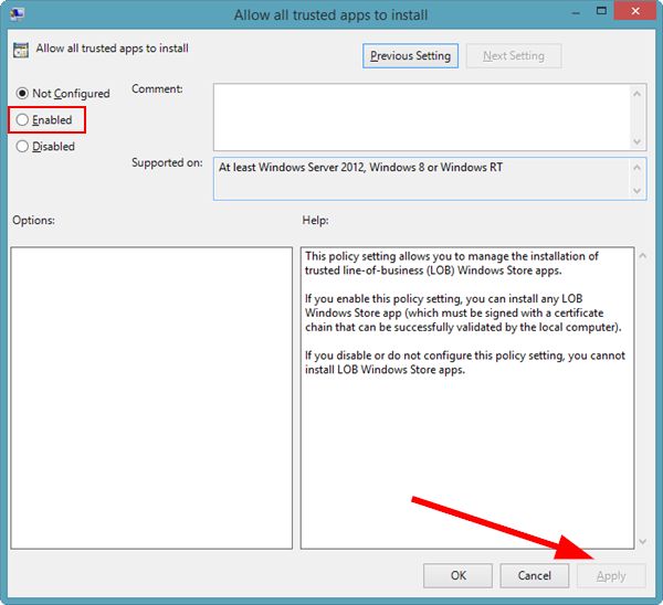 Enable non-Windows Store app installs enable-non-windows-store-app-installs
