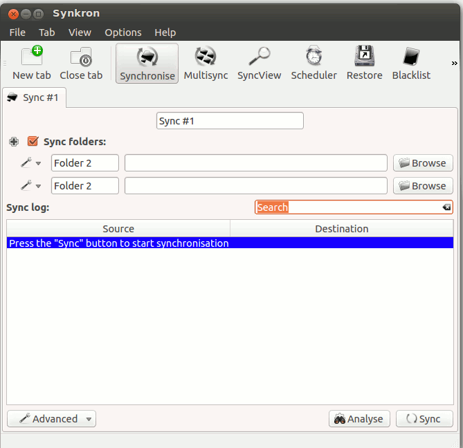 Using Synkron to sync folders