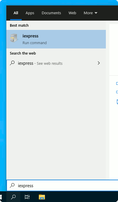 Windows10 Run Iexpress