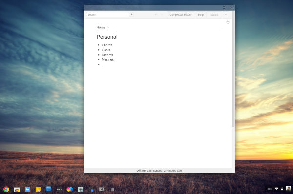Chrome packaged apps - Workflowy