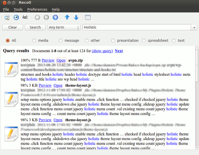 recoll-search-results