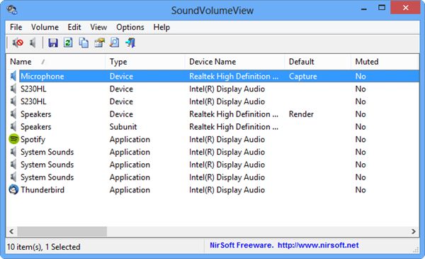 SoundVolumeView soundvolumeview