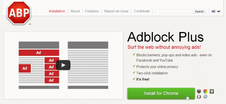 adblock plus install for Chrome