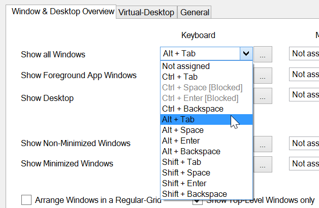 better desktop tool assign keyboard shortcut