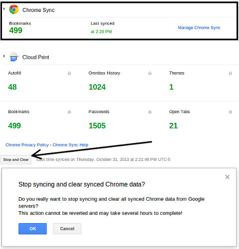 Follow these steps to clear your sync data in Chrome. Follow these steps to clear your sync data in Chrome.
