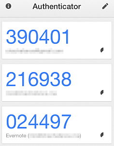 The Google Authenticator app for iOS.
