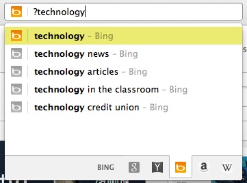 When using a ? before your search query, only web search suggestions will be displayed.