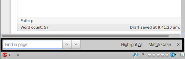 The current find bar in Firefox without FindBar Tweak. The current find bar in Firefox without FindBar Tweak.