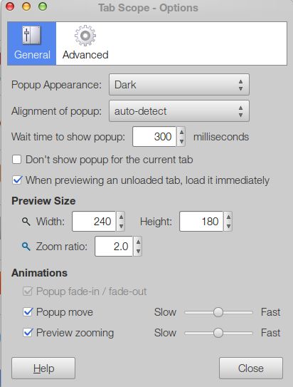 Tab Scope Firefox Add-on Options Tab Scope Firefox Add-on Options