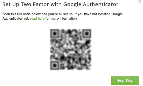 Scan the QR code to set up Google Authenticator with Buffer.