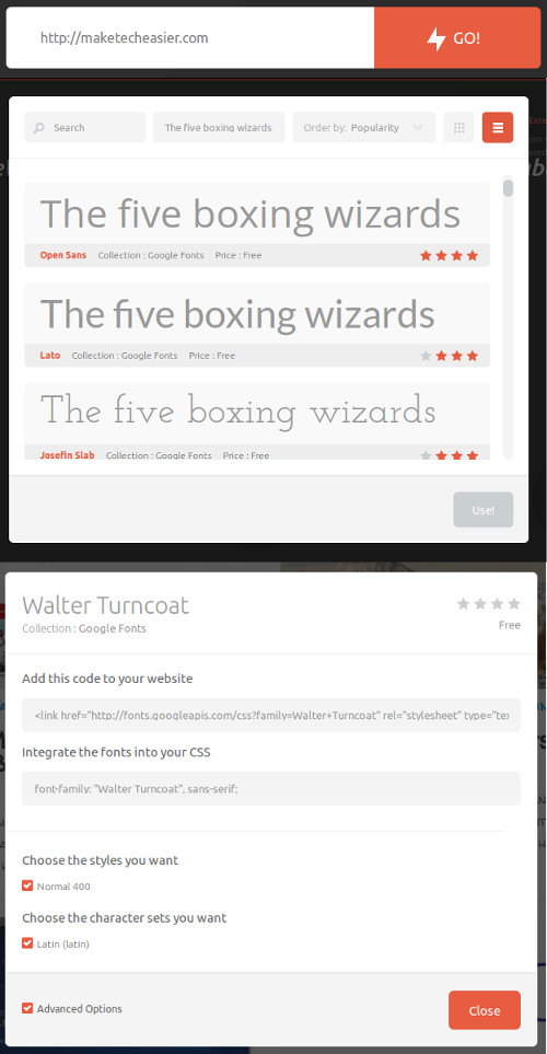 These are the steps needed to test web fonts with TypeWonder.