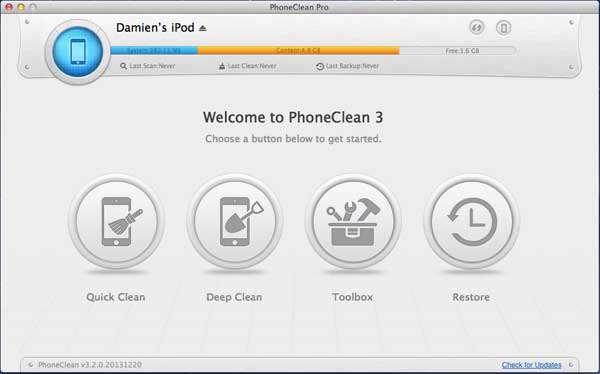 phoneclean-main-interface phoneclean-main-interface