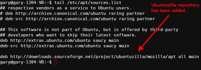 ubuntuzilla repository added