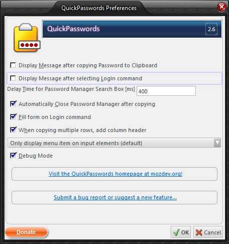 Security addons for Thunderbird - quickpasswords Security addons for Thunderbird - quickpasswords