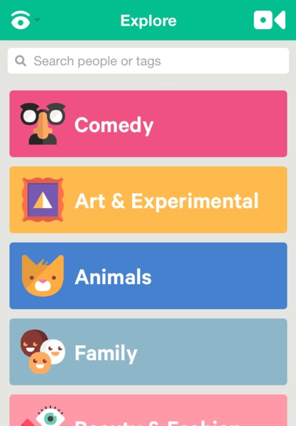 Vine-Explore Categories