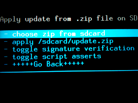 flash a custom rom on Android - choosezip
