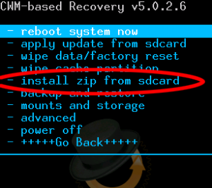 flash a custom rom on Android - installzip