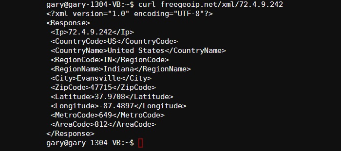 geolocation lookups with freegeoip API