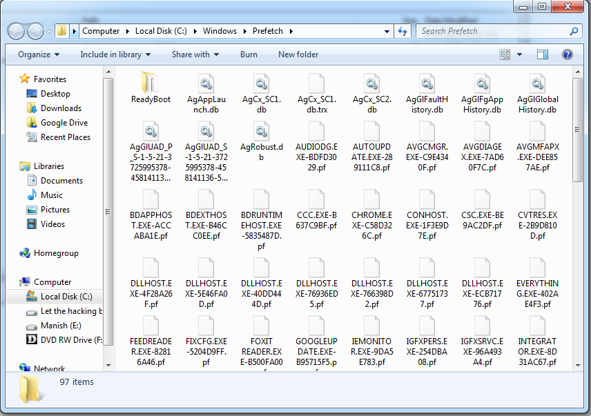 prefetch folder prefetch folder