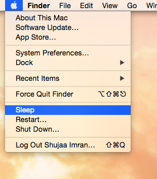Mac Sleep Apple Menu