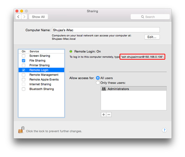 Remote-Login-Mac-ssh