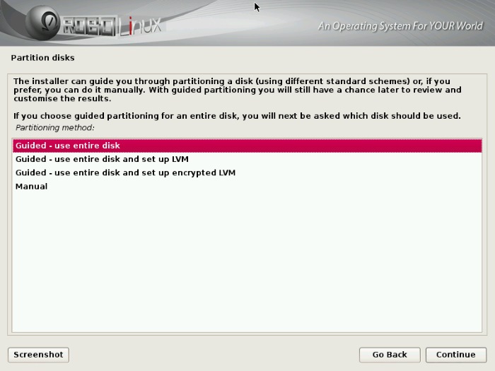 RoboLinux-partitioning