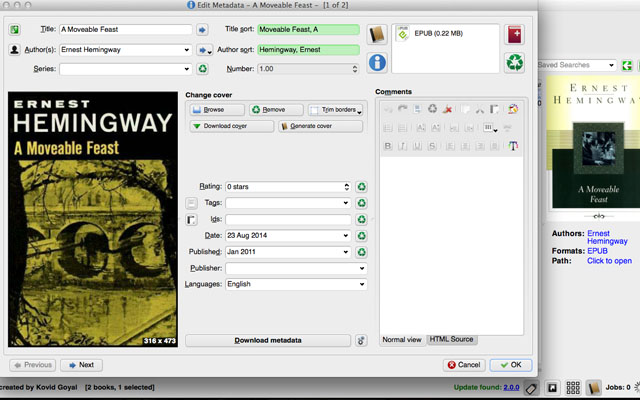 Calibre-addbookcovermanually