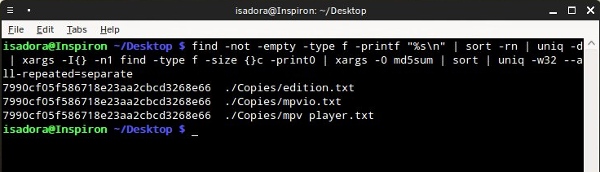 duplicates-find-command